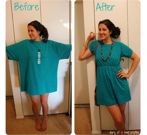 reciclar camiseta en vestido
